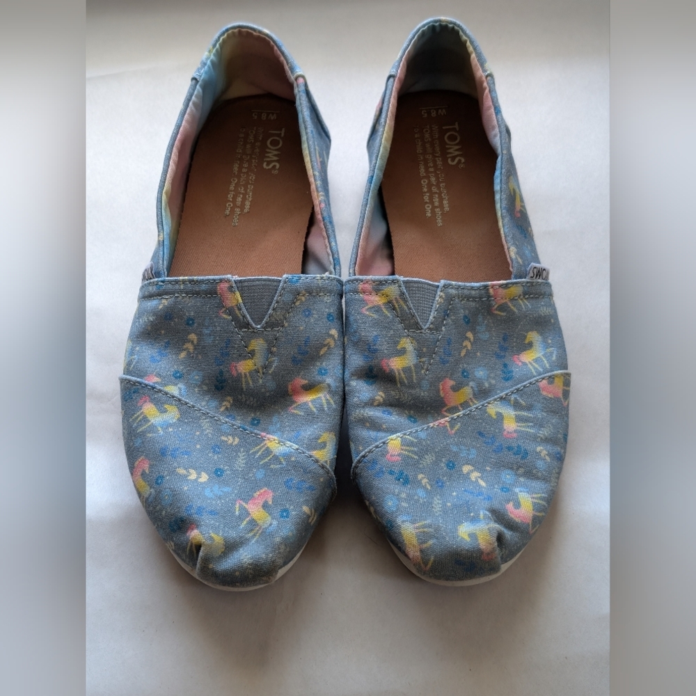 Toms Unicorn Print Alpargata Women's Slip-on Flats - Size 8.5